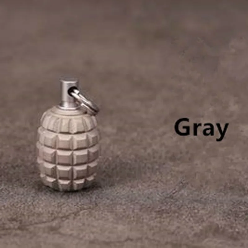1PC Mini Grenade Shape Titanium Alloy Knife Beads Lanyard Pendant With Toothpick Fingertip Toys Begleri EDC Multi-tool Pendant - Цвет: Gray