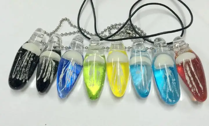 8 шт. белая Медуза новинка ручная выдувка очаровательное стекло ожерелье с