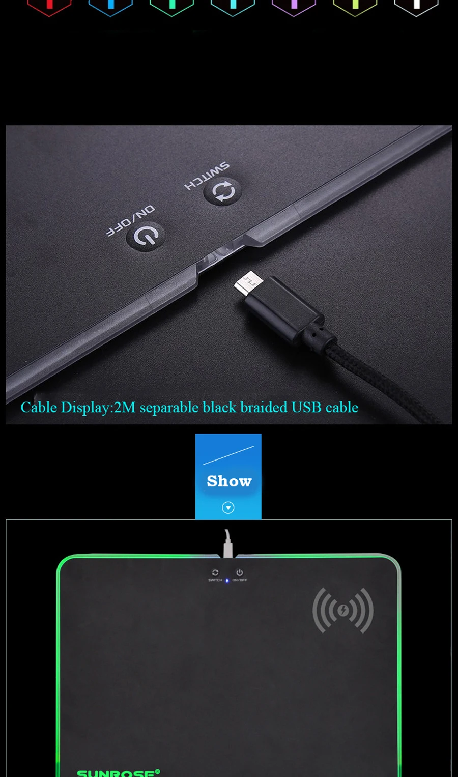 RGB светодиодный игровой коврик для мыши с функцией беспроводного зарядного устройства USB проводной светящийся коврик для мыши ноутбук коврик для рабочего стола для ПК компьютер CSGO Dota