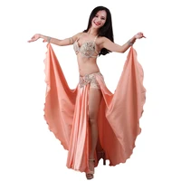 performance bellydance clothes outfit hard cup maxi skirt professional women egyptian belly dance costume set with under shorts