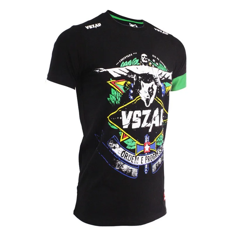 VSZAP ropa de muaythai футболка с коротким рукавом тренировки по борьбе фитнес ММА Бокс Jujitsu борьба с коротким рукавом пот