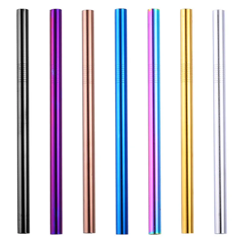 

(50pcs) Diameter 12mm Stainless Straws Bar Drinking Smoothie Straws Milk Tea Bar Tools 215mm Length
