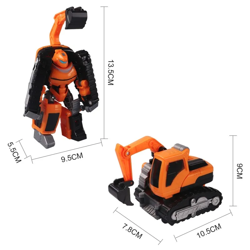 Оранжевый Робот-трансформер Tobot, игрушки, мультяшная машина, самолет, экскаватор, деформация, робот, модель, игрушки - Цвет: Оранжевый