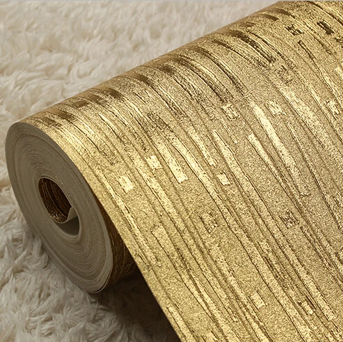Современная роскошная твердая Золотая настенная бумага ПВХ водонепроницаемый