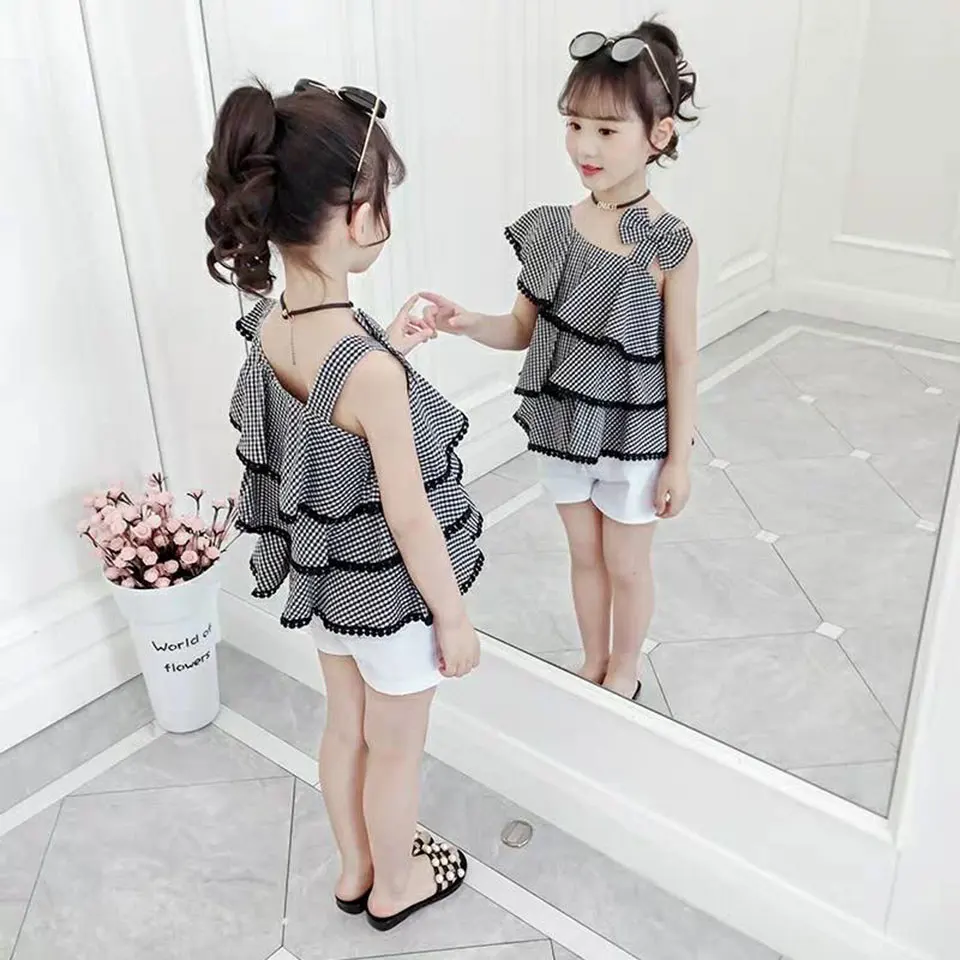 Летняя одежда для новорожденных девочек футболка с коротким рукавом + штаны