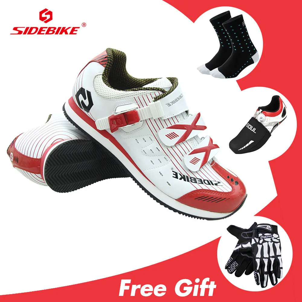 SD0091white Sidebike обувь для велоспорта дорожный мужской углеродный Sapatilha Ciclismo велосипедные ботинки Zapatos Bicicleta кроссовки самоблокирующийся белый Новинка - Color: SD0091white