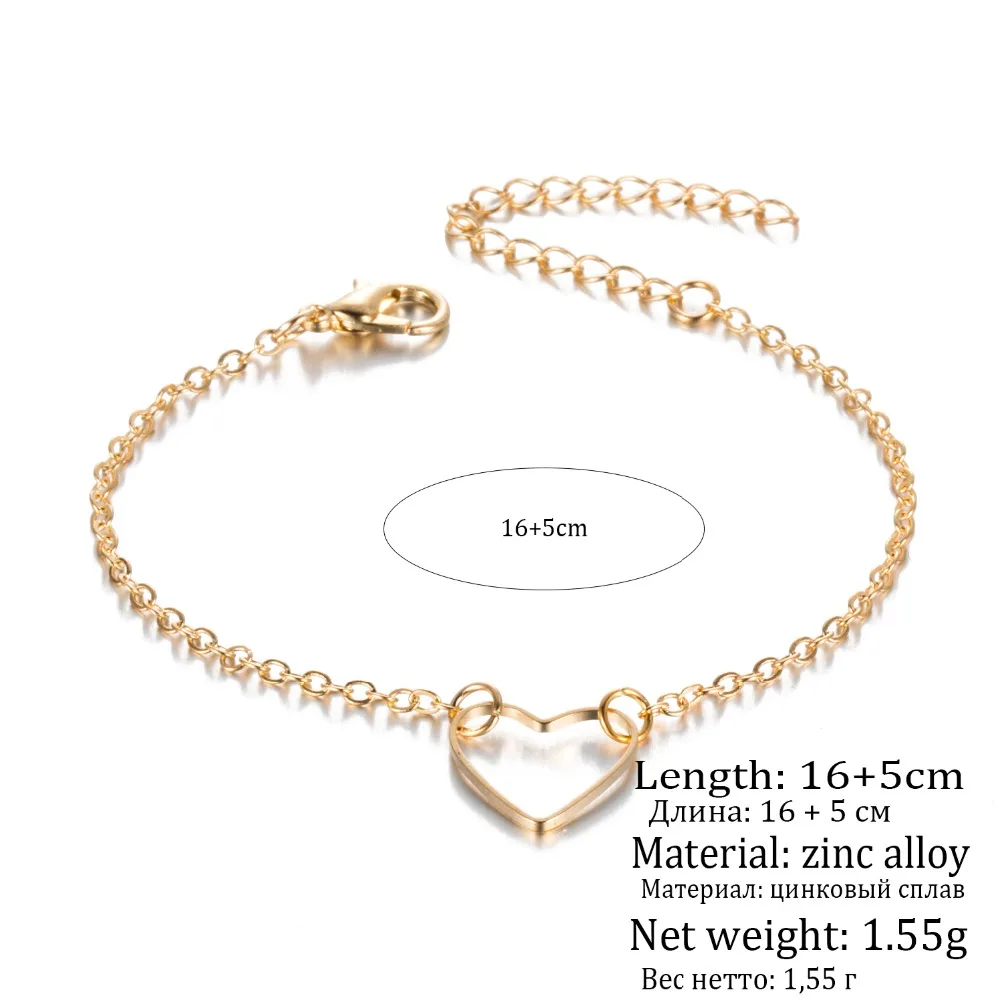 Новый модный браслет в виде сердца изящный простой золотой женский ювелирный