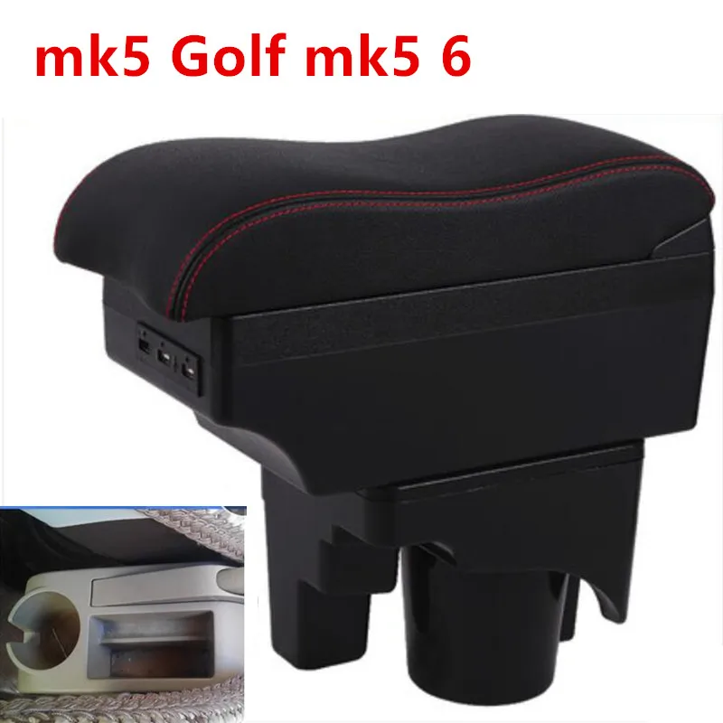 Для jetta mk5 Golf mk5 6 подлокотник коробка центральный магазин содержимое коробка подстаканник интерьер автомобиля-Стайлинг продукты Аксессуары 2005-11