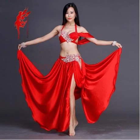 Женские костюмы для танца живота с камнями комплект выступлений топ