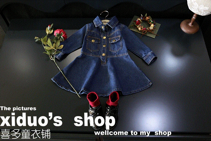 Детское джинсовое платье с карманами на весну-осень | Детская одежда и обувь