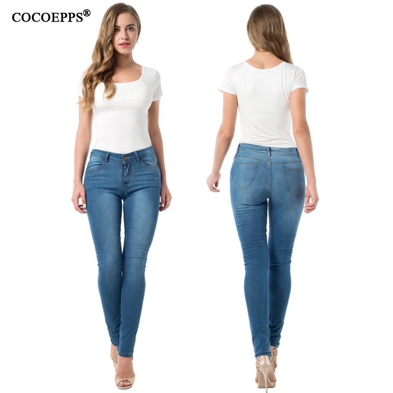 2019 модные женские брюки-карандаш повседневные джинсы большого размера с высокой