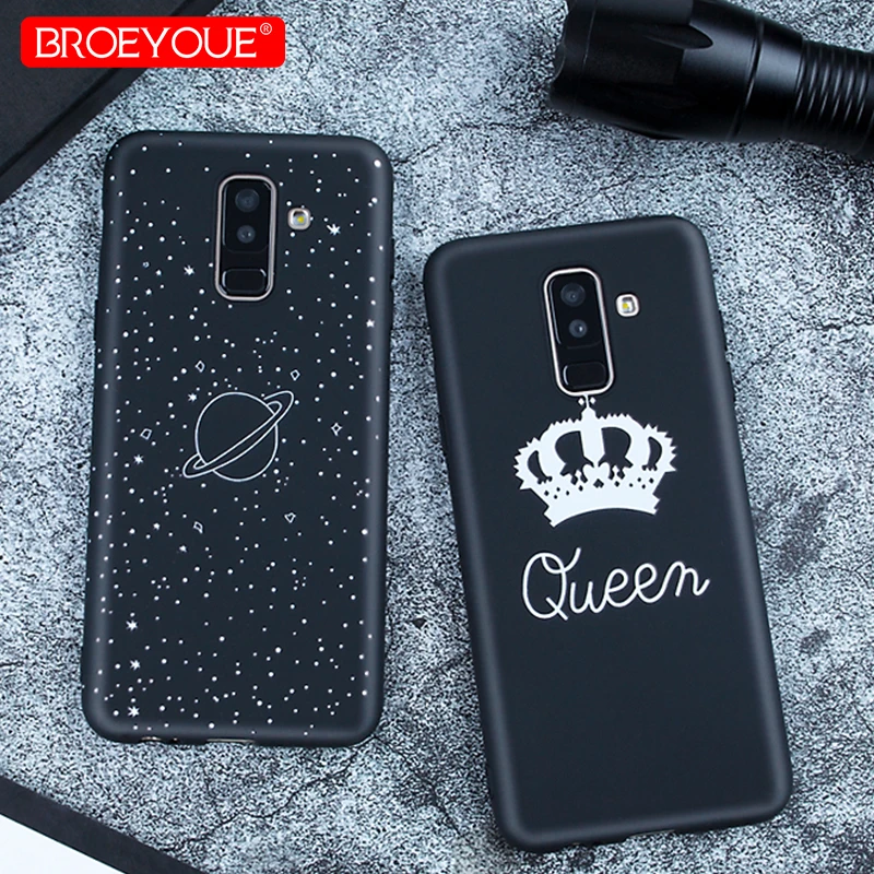 Pattern Silicone Case For Samsung Galaxy A7 A5 J5 J7 2017 Note 9 A8 A6 Plus 2018 S7 Edge S8 S9 Black Matte Phone Cover Capa | Мобильные