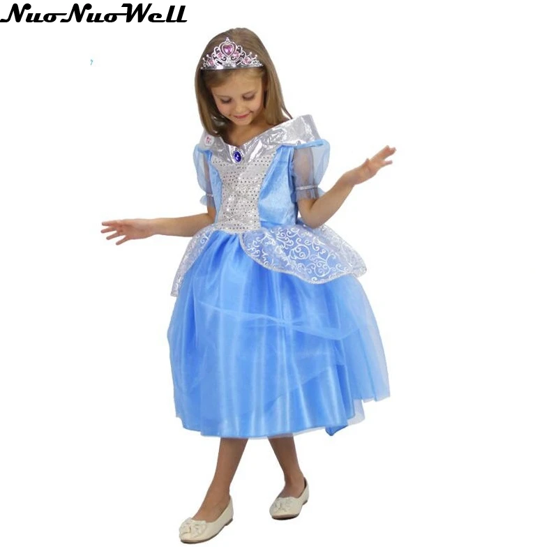 Маскарадный костюм на Хэллоуин Детский Белоснежки для девочек синее платье