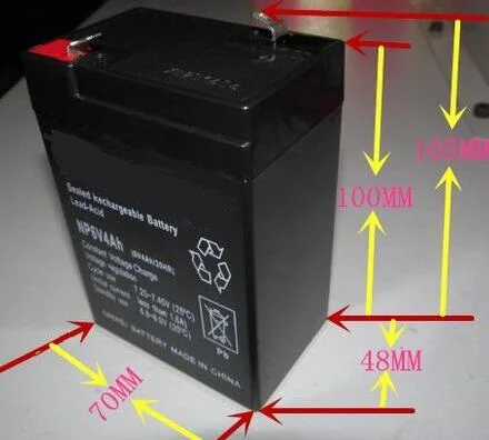 Свинцово-кислотная аккумуляторная батарея 6в 4ач бесплатная доставка |