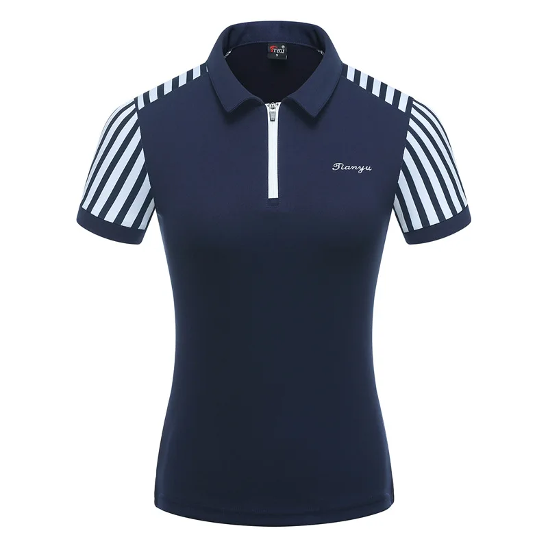 Женская приталенная футболка для гольфа с коротким рукавом фитнеса и тенниса