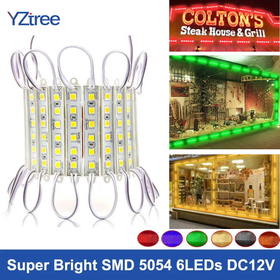 Супер яркий SMD 5054 светодиодный модуль света 6 светодиодов DC12V водонепроницаемый светодиодный модуль подсветки рекламы витрина лампа 20 шт./лот
