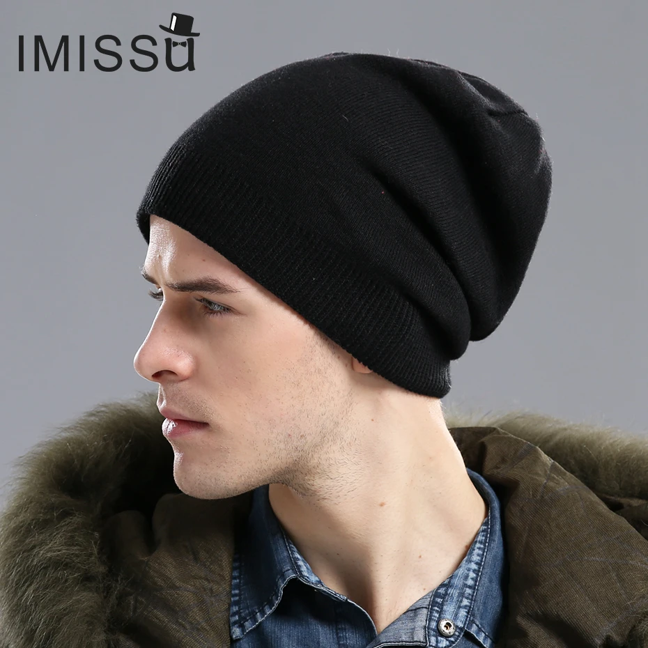 IMISSU брендовая новинка осень зима унисекс шапка вязаная натуральная шерсть Skullies