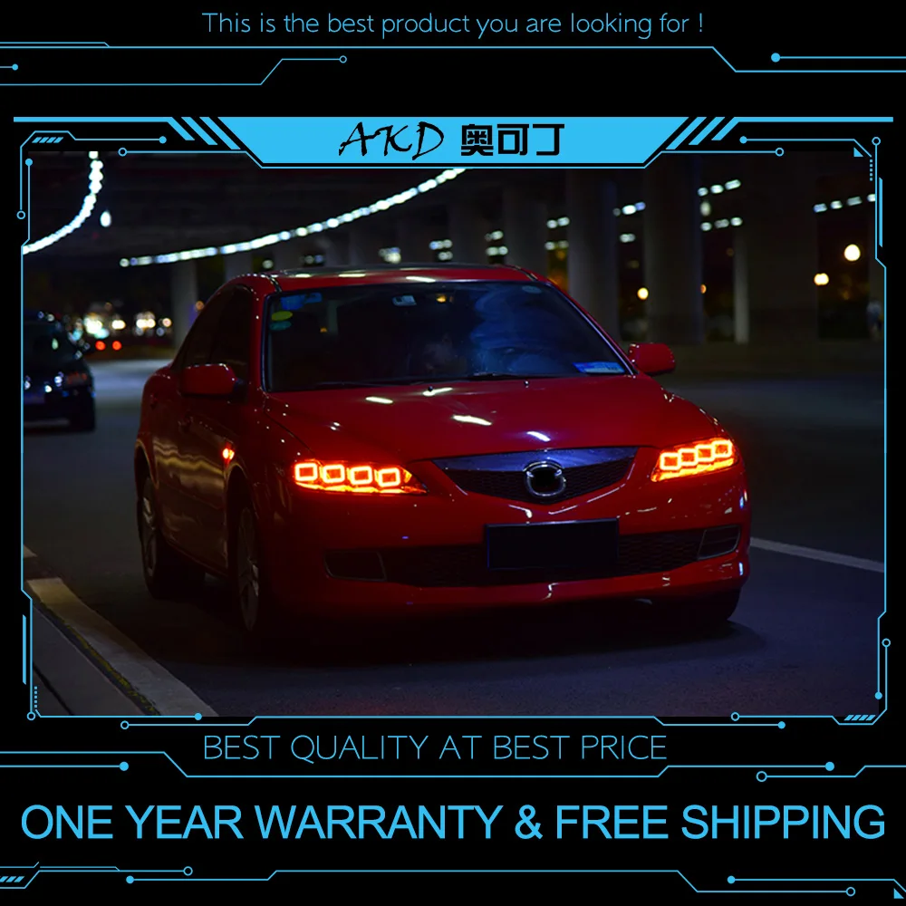 АКД Тюнинг автомобилей фары для Mazda 6 мазда 6 2004- светодиодные фары DRL ходовые огни биксеноновый луч Противотуманные фары с ангельскими глазками