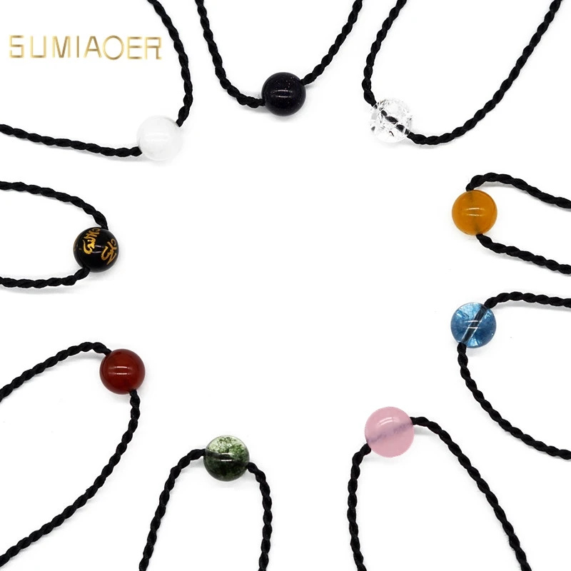 Sumiaoer модное ожерелье s 2019 подвеска с бусинами из камней женское мужское черный