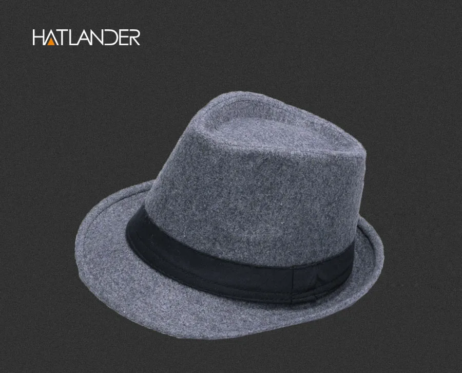 HATLANDER Классические однотонные Мужские фетровые шляпы для папы, для джентльмена, шерстяная джазовая церковная Кепка, женская мужская фетровая зимняя фетровая Кепка billycock