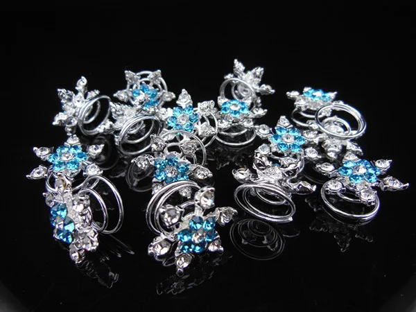 

30 Pcs Girl Jelweled Snowflake Twists Spins Hair Pins