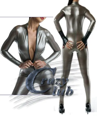 Латексный костюм кошки Crazy Club женский латексный трико роскошный Магнитный корсет