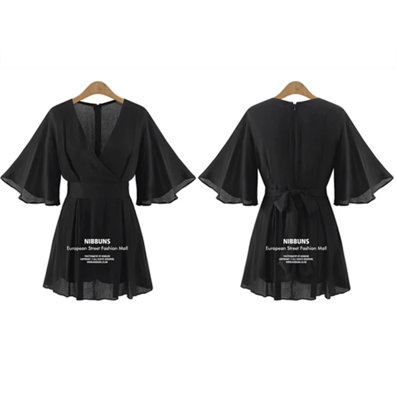 Новое поступление 2018 женское платье с v образным вырезом и коротким рукавом