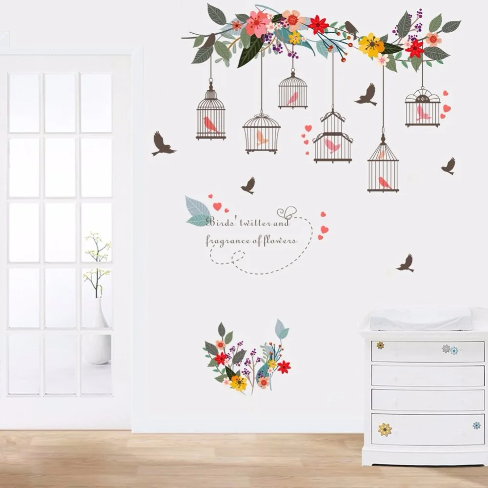 Красочные цветы птицы фотообои искусство на стену для дома гостиной спальни