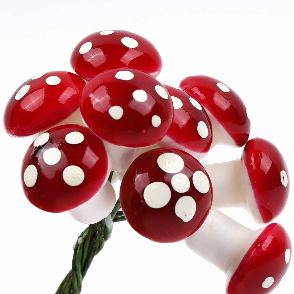 Миниатюрные кастрюли для цветов украшение сада в виде красных грибов 20 шт./лот