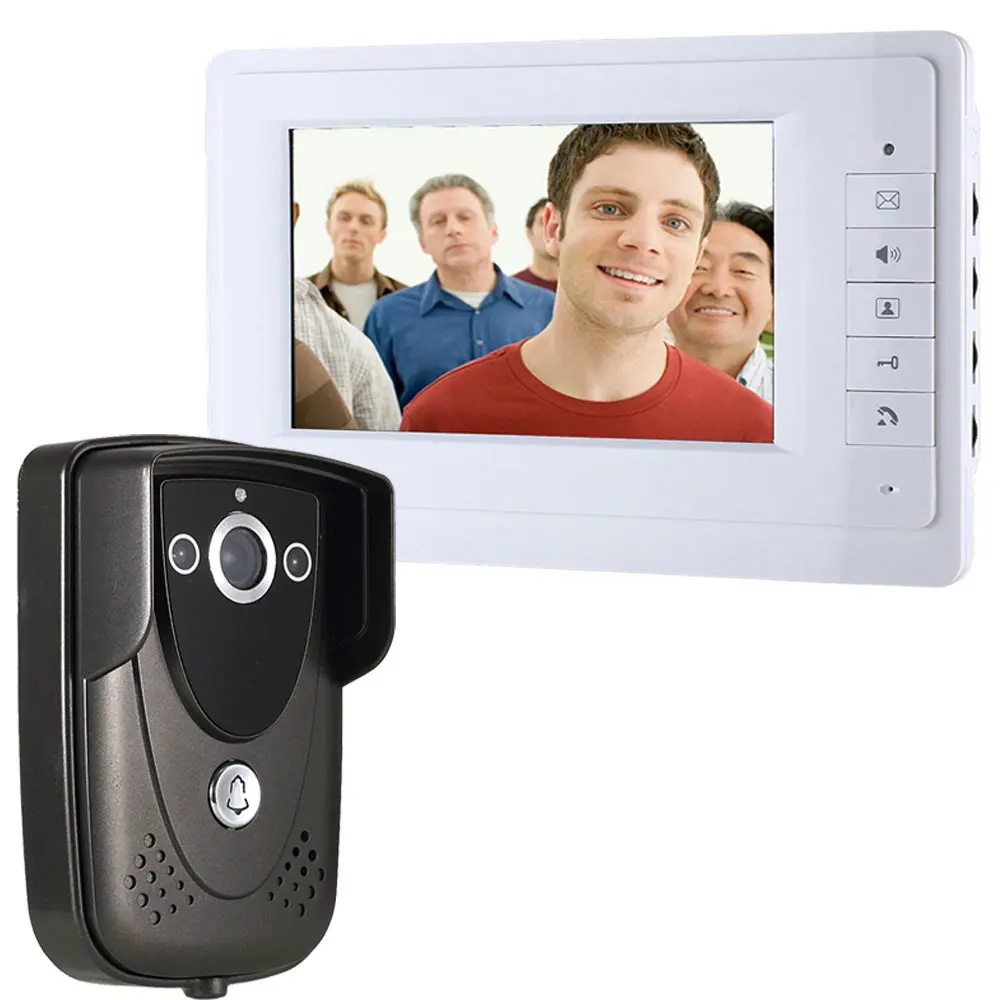 

Проводной цветной ЖК-дисплей TFT 7 дюймов, 4-линейный видеодомофон, дверной звонок, система внутренней связи с ИК-камерой ночного видения