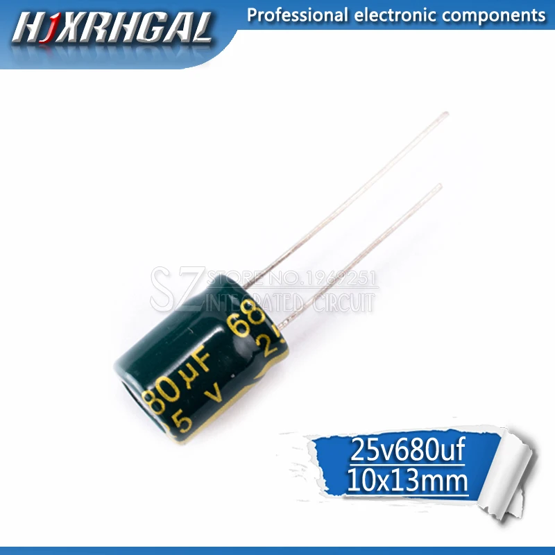 20 шт. высококачественный электролитический конденсатор 25V680UF 10X13 680 мкФ 25В