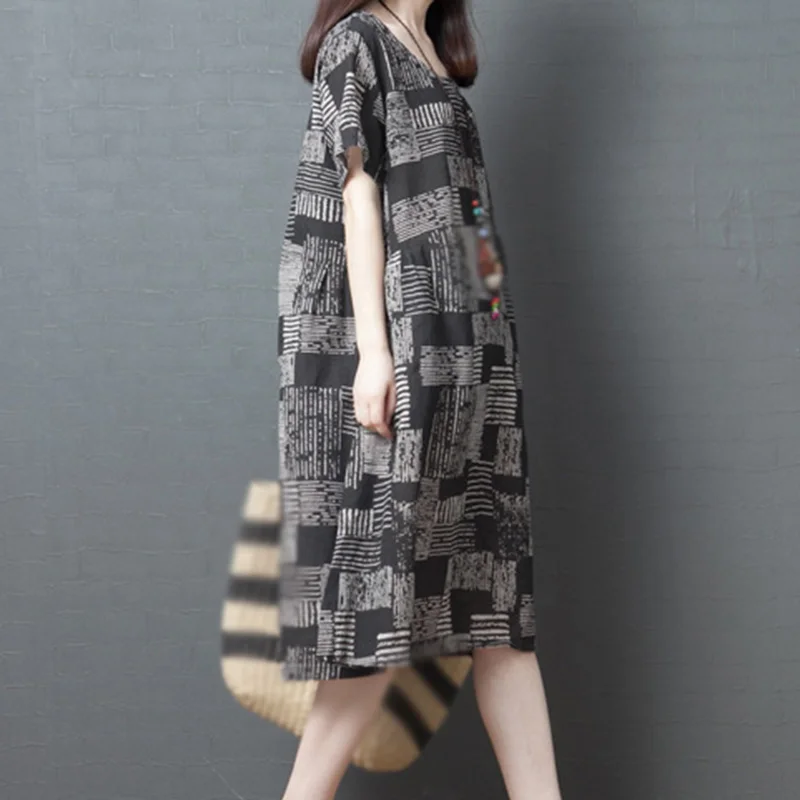 Женское платье женское пляжное летнее свободное повседневное мешковатое