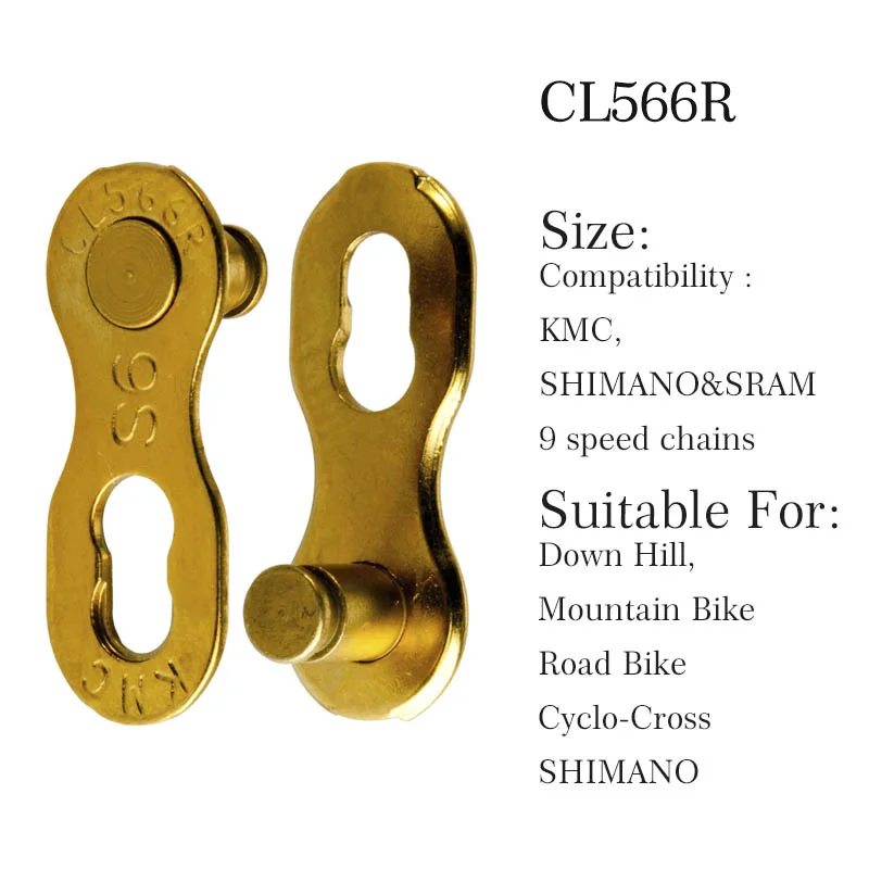 CL566RTI 9 Speed KMC велосипедной цепи отсутствует ссылка MTB Горный цепь для дорожного велосипеда ссылка 6/7/8/9/10/11 Скорость велосипеды для Shimano Sram быстрая волшебной кнопки - Цвет: CL566RTI 9 Speed