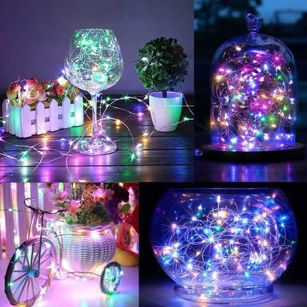 10 Meters Copper Wire 8 Function Always Bright Remote Control Battery Box String Light Decoration | Лампы и освещение