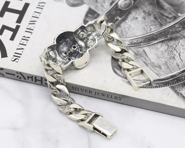 Мужской браслет из настоящего серебра 925 пробы ювелирные изделия для мужчин и