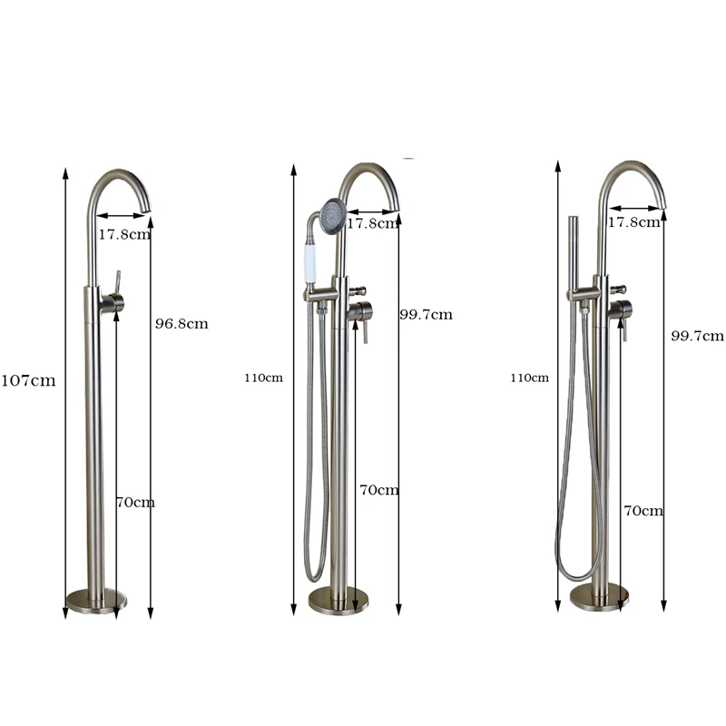 Матовый никелевый смеситель для ванны с одной ручкой|floor standing bath taps|floor bartaps mixer |
