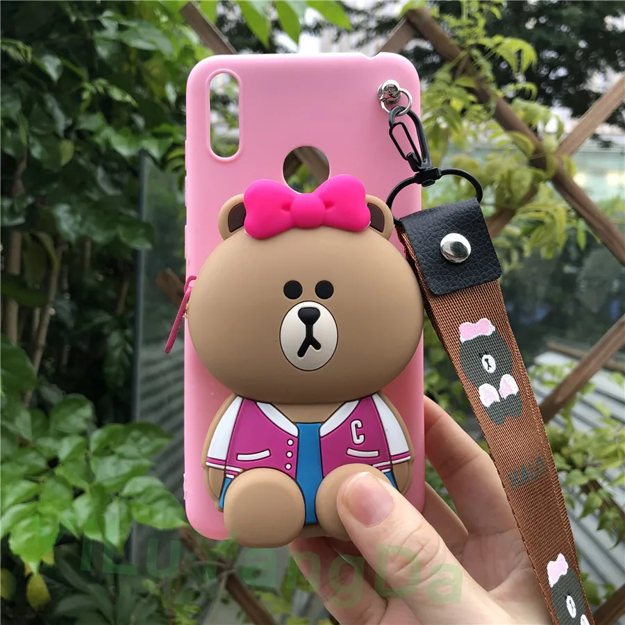 Мультяшный кошелек на молнии чехол для телефона huawei Nova 5 5i 5T Pro 4 4e 3 3e 3i 2i P Smart Plus Z P20 Lite Мягкий силиконовый чехол - Цвет: Pink Choco Wallet