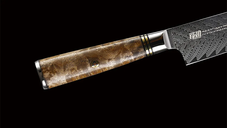 FINDKING 6 комплект ножей AUS-10 Дамасская сталь Sapele деревянная ручка стрелы шаблон набор ножей из дамасской стали 67 слоев шеф-повара кухонный нож