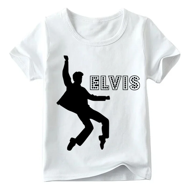 2019 детская футболка Elvis Presley King of Rock принт для мальчиков и девочек летние белые