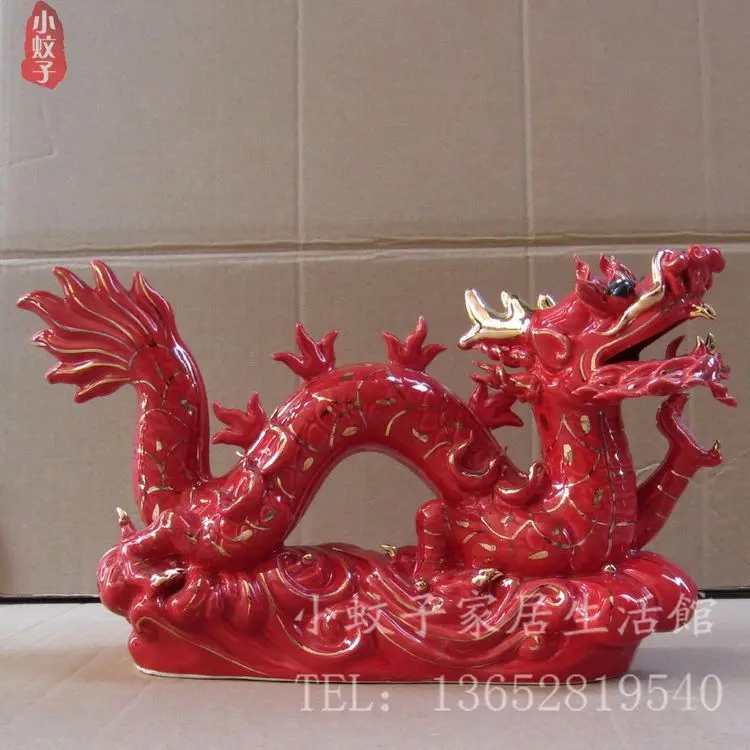 

Украшение для дома Аксессуары декор доставка Двенадцать красных глазурь керамические орнаменты зодиака Дракон украшение для дома