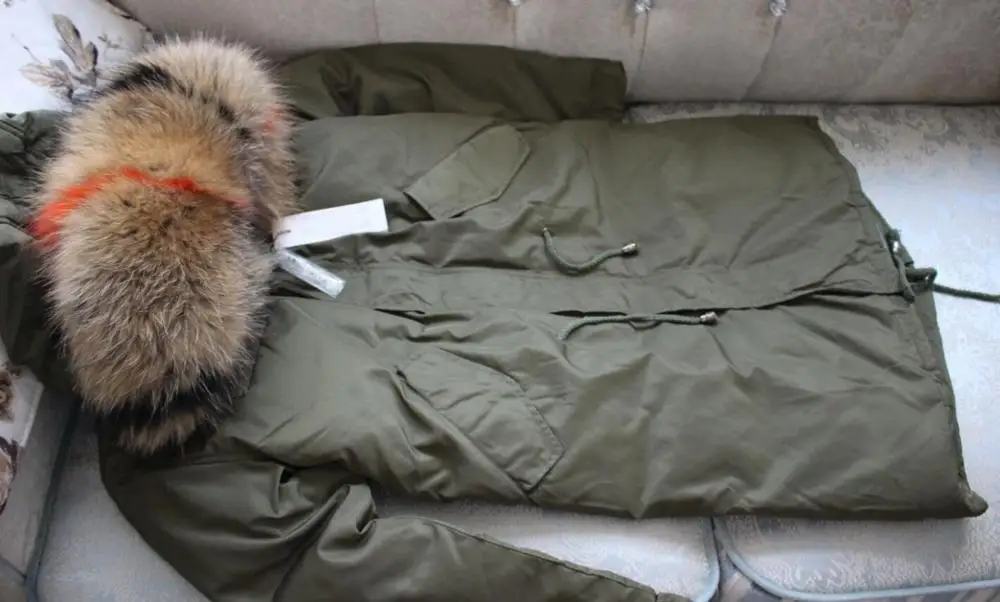 multicolor- real fur Зимняя женская куртка, большой натуральный мех енота, с капюшоном, белый утиный пух, толстая, теплая, свободная, Женская парка, Женское зимнее пальто - Цвет: multicolor- real fur