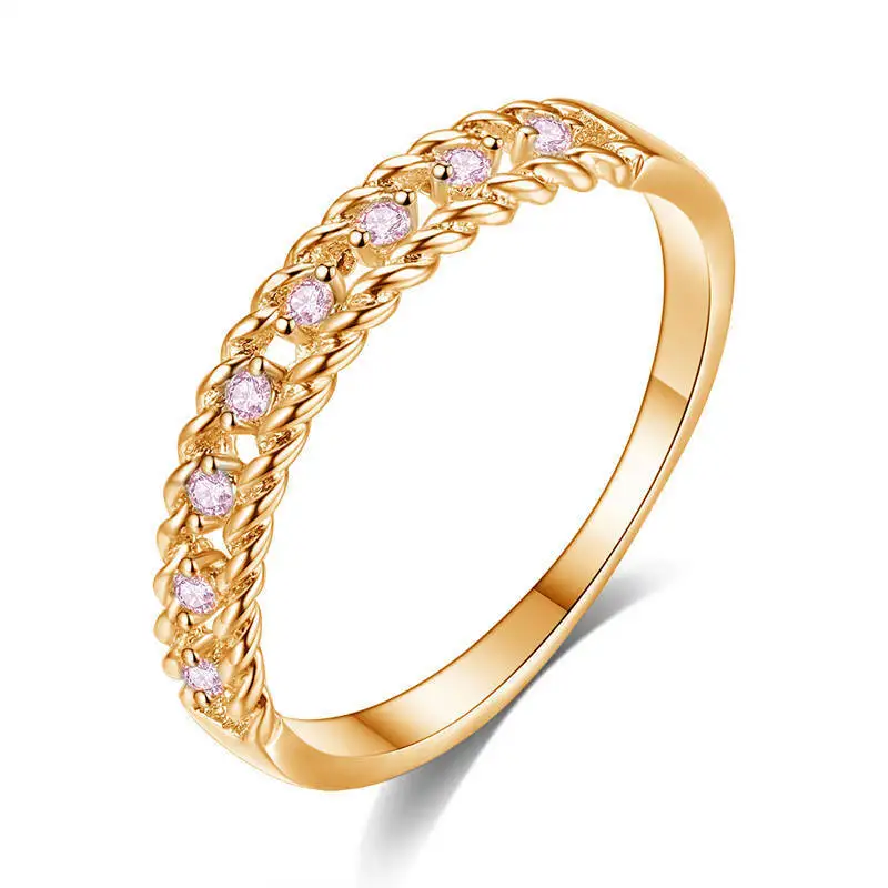 

Fully-jewelled Small Ring Gold Silver Color Twisted Crystal Ring For Women Females Lady Engagement Wedding Party Jewelry Bijoux