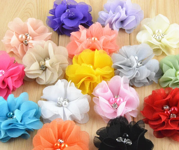 Женский шифоновый головной убор со стразами жемчужинами и цветами|flower girl dresses