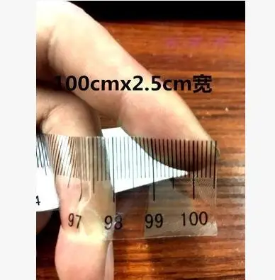 100CM 5 шт./лот 100 см/150 см/170 см/200 см из прозрачного ПВХ сантиметровая линейка DIY самоклеющиеся сантиметровая лента, измерительная линейка Стикеры - Цвет: 100CM