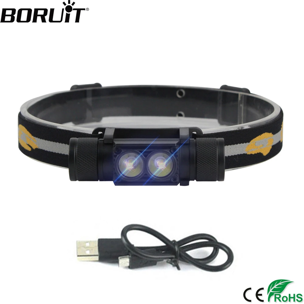 BORUiT XP G2 светодиодный мини налобный фонарь высокой мощности 1000ЛМ 18650