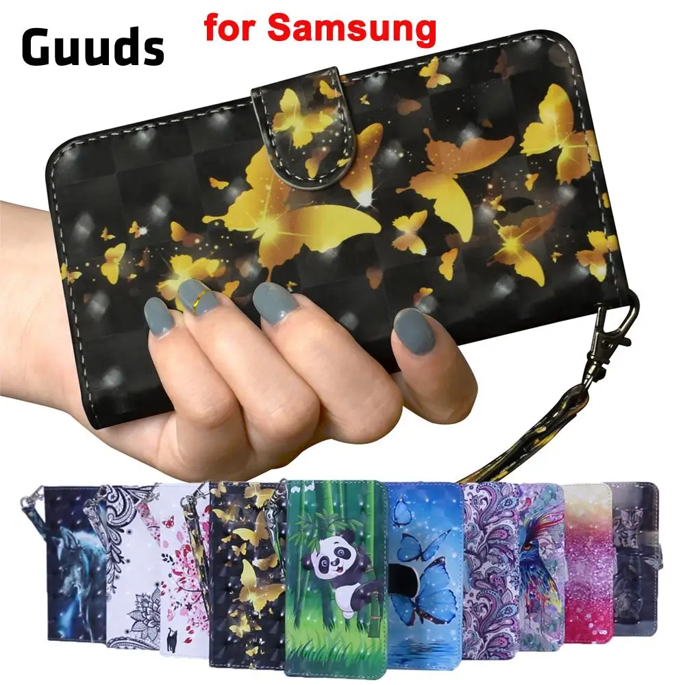 Guuds для Samsung Xcover4 S8 S9 Plus J2 J3 J4 J5 J6 J7 2017 2018 A6 A8 чехол телефона 3D кожаный кошелек Galaxy