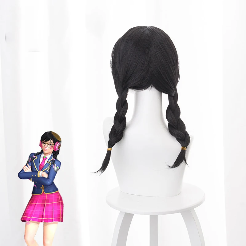 OW Косплей DVA D. Va парик третий юбилей Academy кожа Hana Song парики волосы