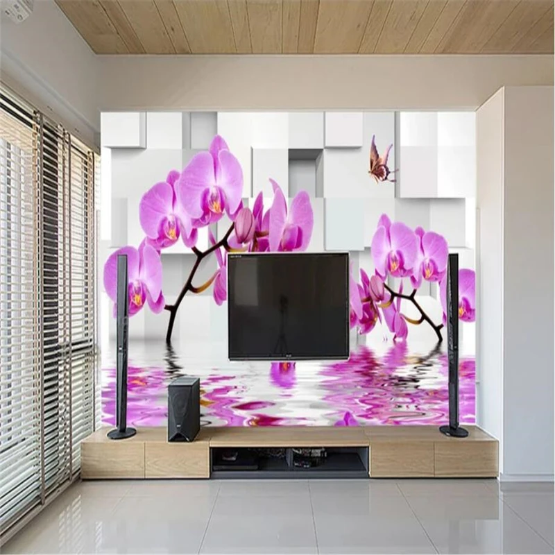 3D обои для гостиной спальни декор картина Орхидея моль|paper mural|wall paper muralwall |