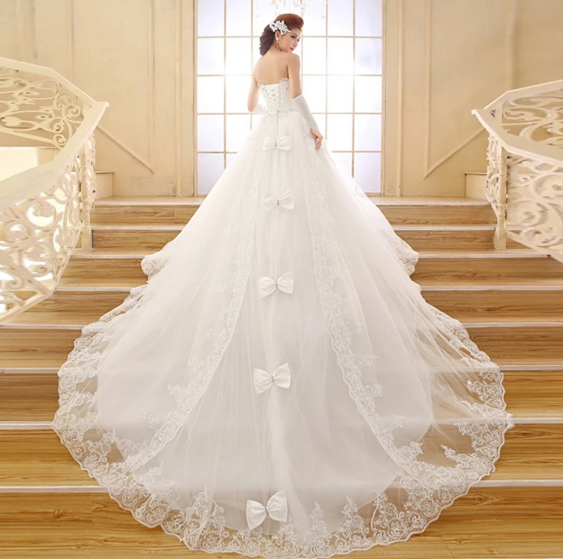 

Vestido De Novia 2020 Новое свадебное платье принцессы бежевое кружевное Бисероплетение Кристалл без бретелек длинный поезд дешевые свадебные плат...