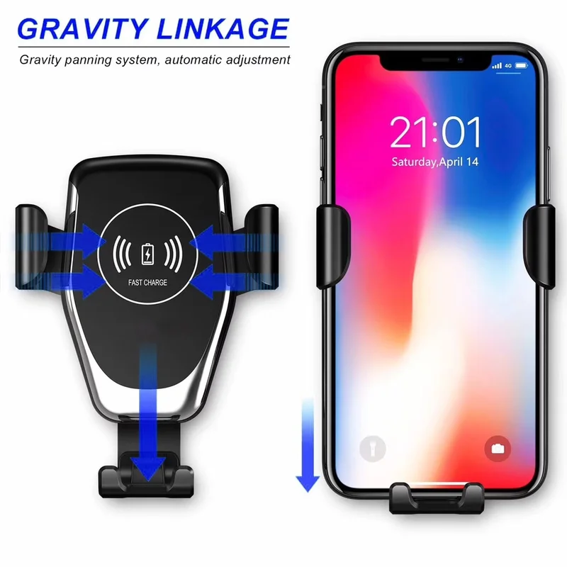 Автомобильное крепление 10 Вт Qi Беспроводное зарядное устройство для IPhone XS Max X XR 8